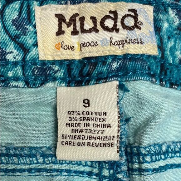 Mudd Pants Jeans Skinny Peacock Feather Patterned Maximalism Dopamine Size 9 - Picture 3 of 10